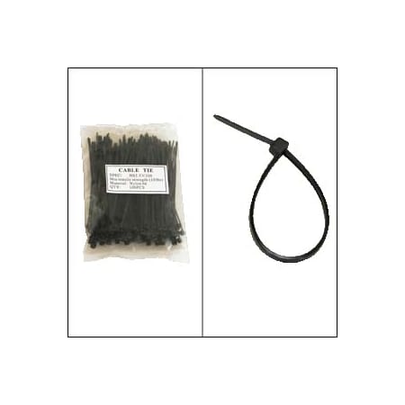 Bestlink Netware Cable Tie, 4 in L, 25 mm Max Bundle Dia., Black, Nylon 6/6, 18 lb Strength 220101BK